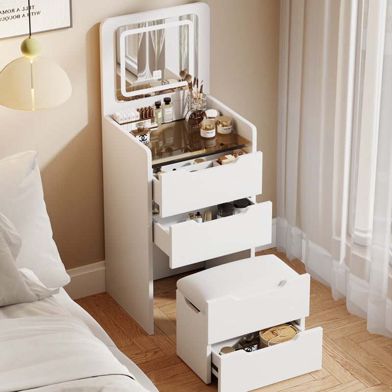 Cream Style Lightweight Flip Dressing Table Storage Cabinet