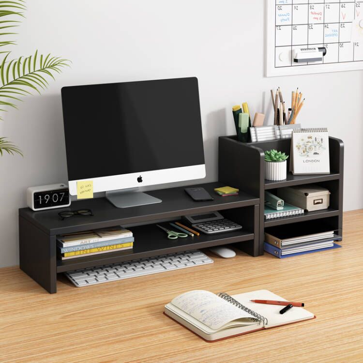 Desktop Monitor Stand with Storage Shelf Organizer