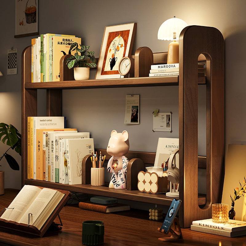 Solid Wood Vertical Desktop Bookshelf Storage Rack