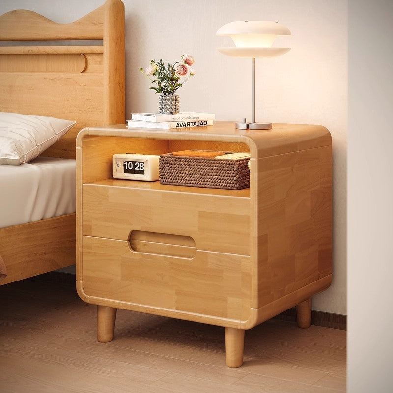 Solid Wood Bedside Storage Cabinet for Bedroom