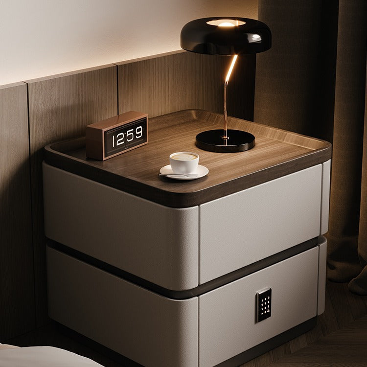 Italian Style Solid Wood Bedside Table with Lock – Home Tudoholic