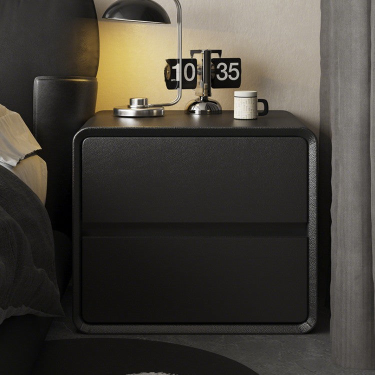 Black Solid Wood Light Luxury Modern Bedside Cabinet