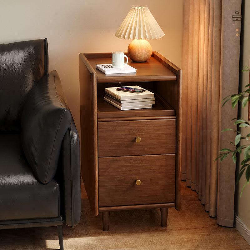 Solid Wood Sofa Side Table Narrow Corner Cabinet
