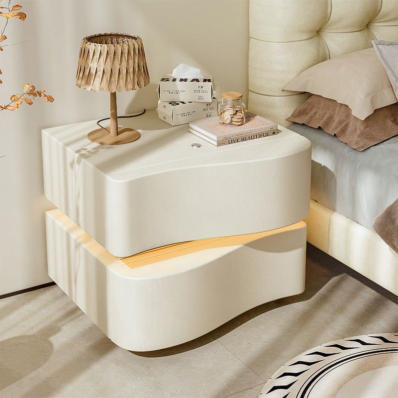 Cream Style Solid Wood Light Luxury Bedside Table