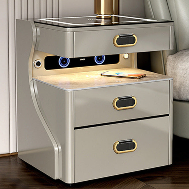 Smart Bedside Table with Password Lock Storage Cabinet