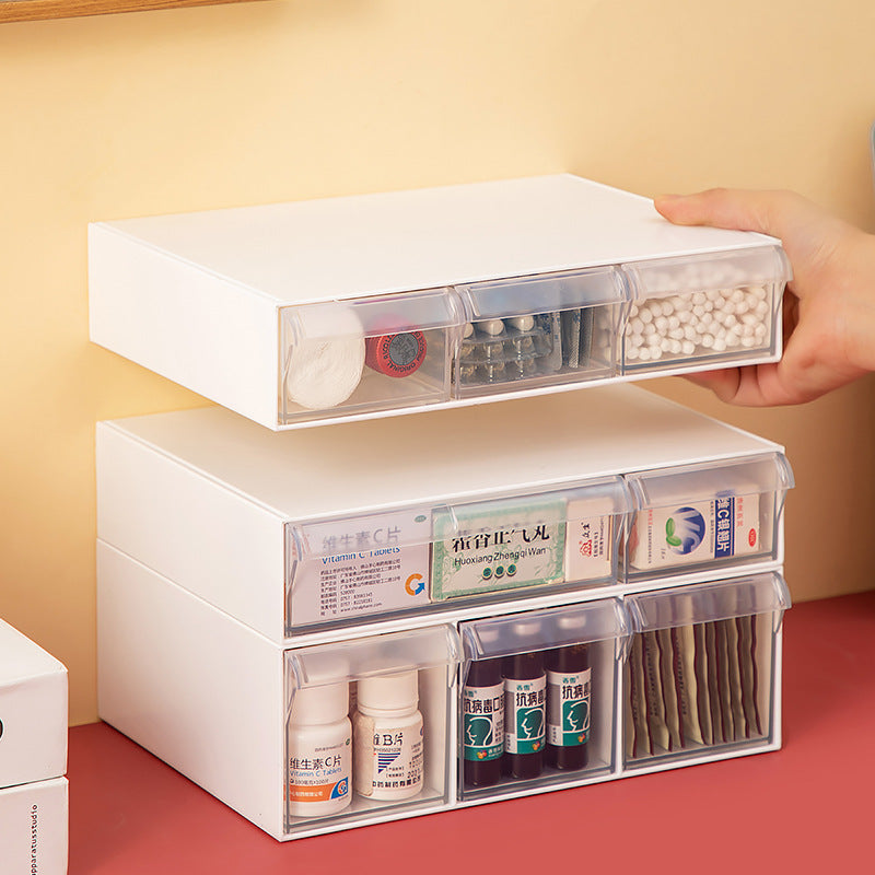 Drawer-Type Emergency Medicine Storage Box for Home Use