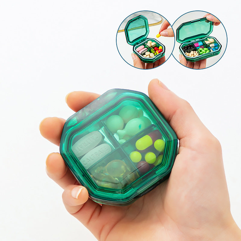 Portable Mini Compartment Medicine Box with Lid