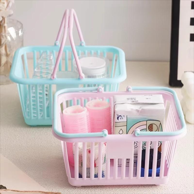 Cute Mini Desktop Storage Basket for Stationery & Cosmetics