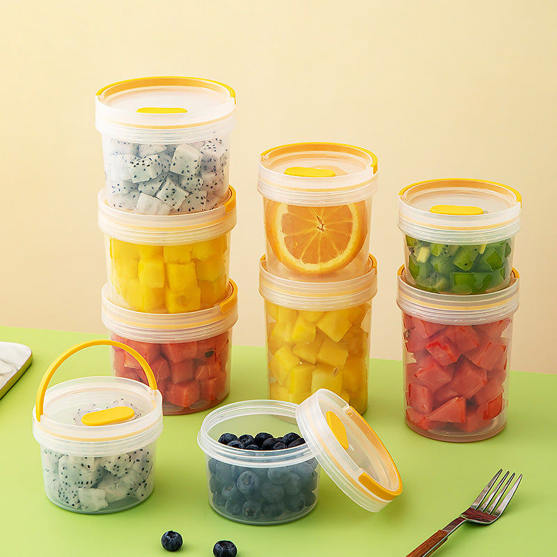Portable Round Food Lunch Box with Sealed Preservation Lid