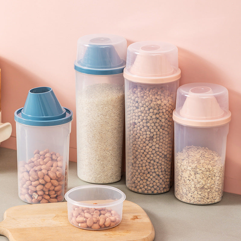 Sealed Transparent Spice Storage Jar for Coffee, Tea & Grains