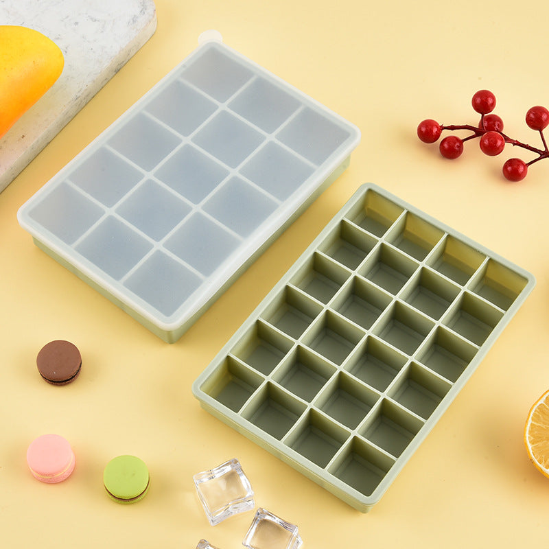 Silicone Ice Cube Tray with Lid Easy Release Ice Mold Box
