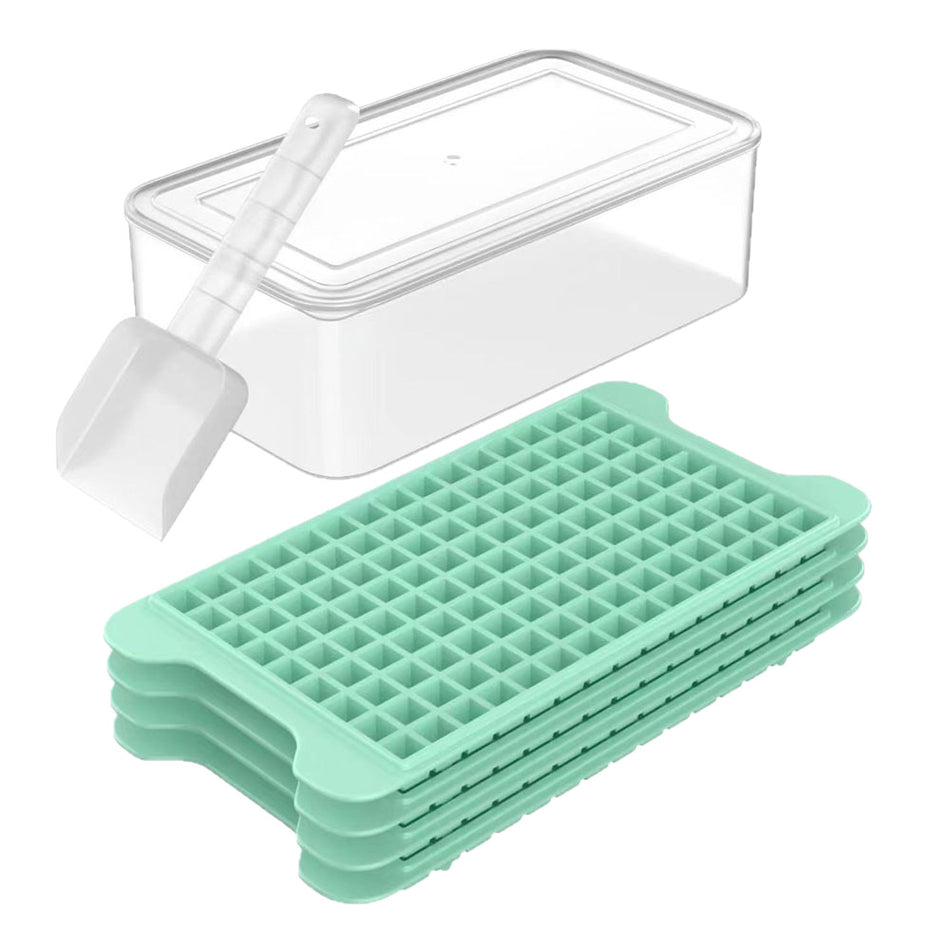 DIY Crushed Ice Tray with Lid and Ice Scoop Storage Box