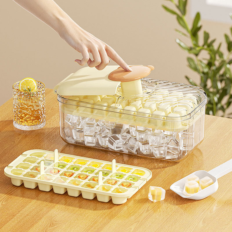 Press Release Ice Cube Tray with Storage Box Easy Demoulding Mold