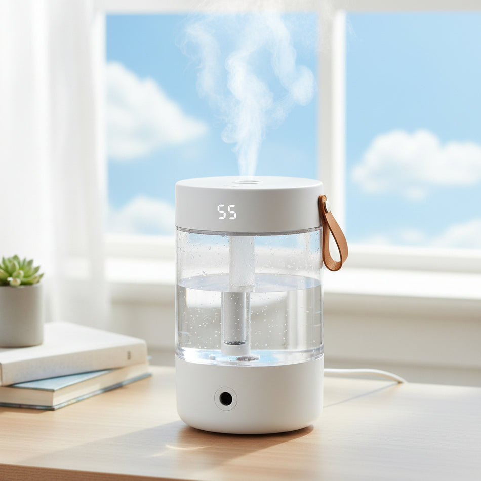 2L USB Dual Spray Humidifier with Night Light Display K15s