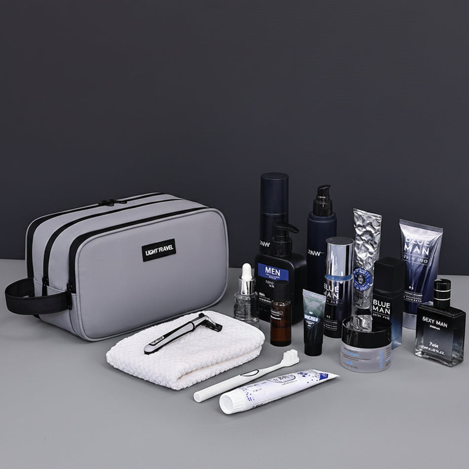 Three-Layer PU Leather Toiletry Bag Travel Organizer 4030