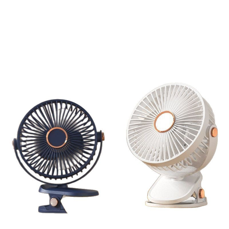Ultra-Quiet USB Clip-On Fan with Soft Luminous Light