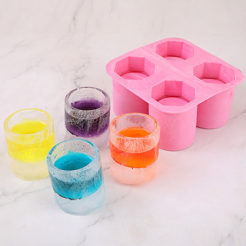 Silicone Ice Mold Cup Style Shaker Bar Ice Tray for Drinks