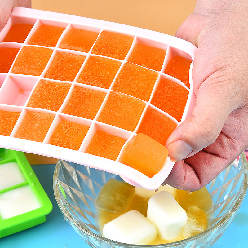 Silicone Ice Cube Tray with Lid 15 & 24 Grid Square Ice Mold