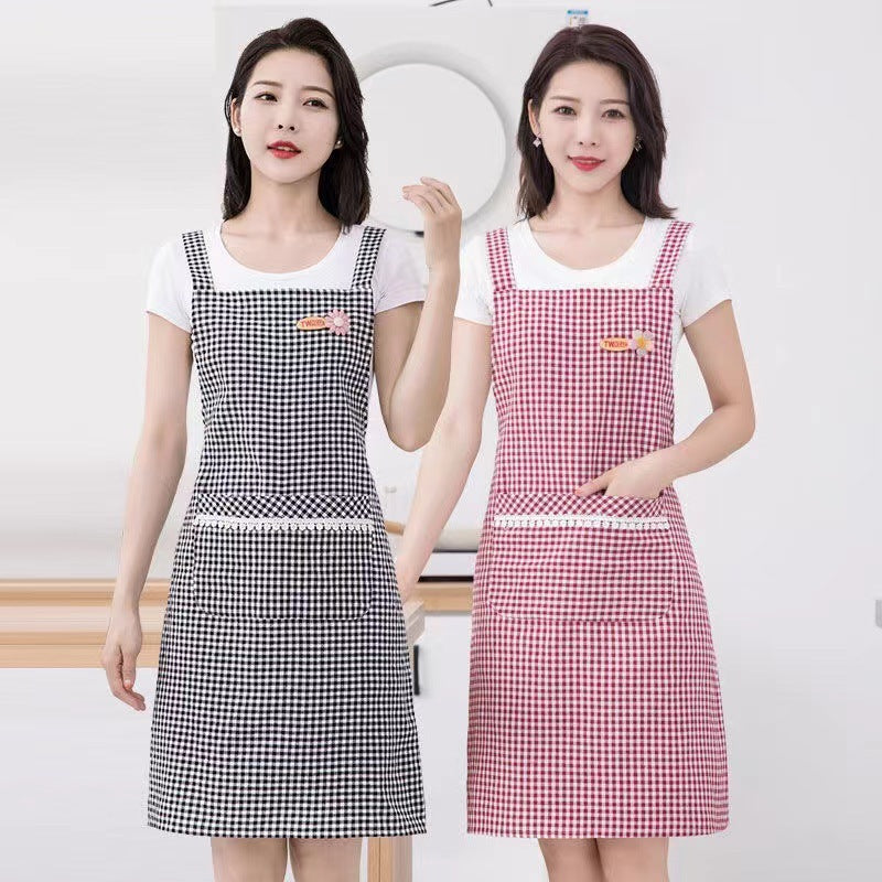 Cotton Breathable Sleeveless Kitchen Apron Korean Style Home Cooking