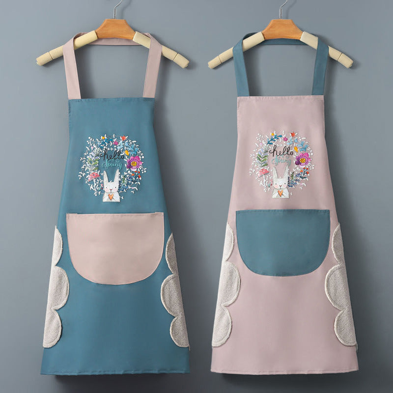 Waterproof PVC Kitchen Apron Korean Style Cute Cartoon Anti-Oil