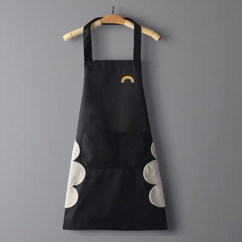 Waterproof PVC Rainbow Kitchen Apron Oil-Proof Waist Workwear