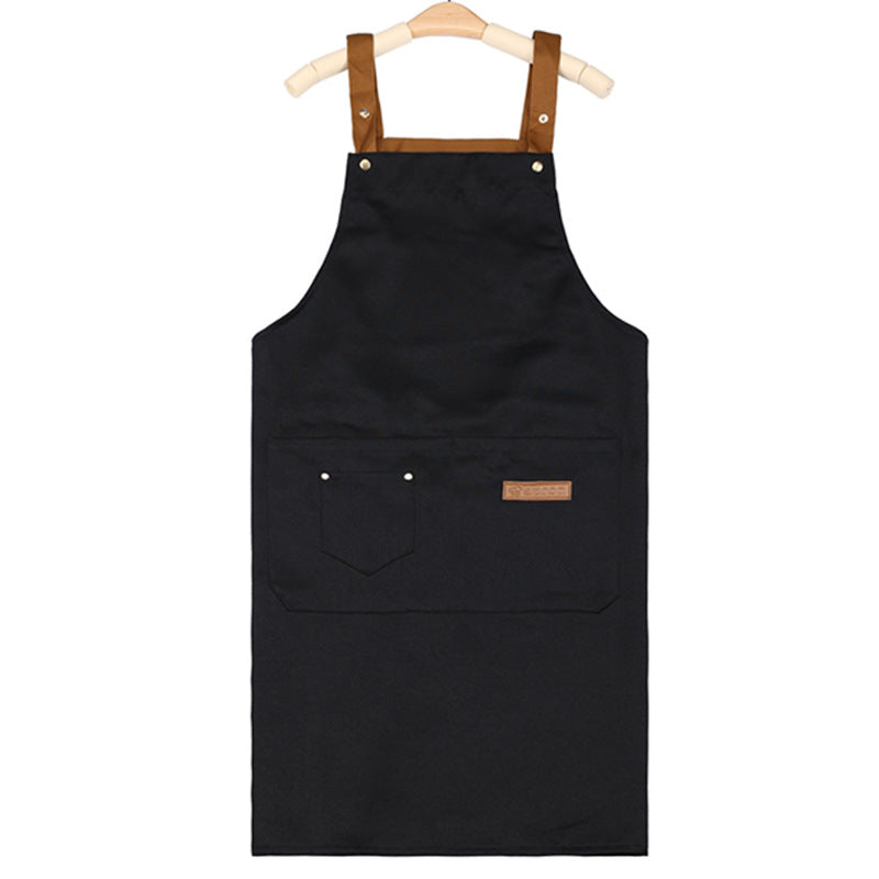 Waterproof Kitchen Apron Solid Color Anti-Fouling Work Apron