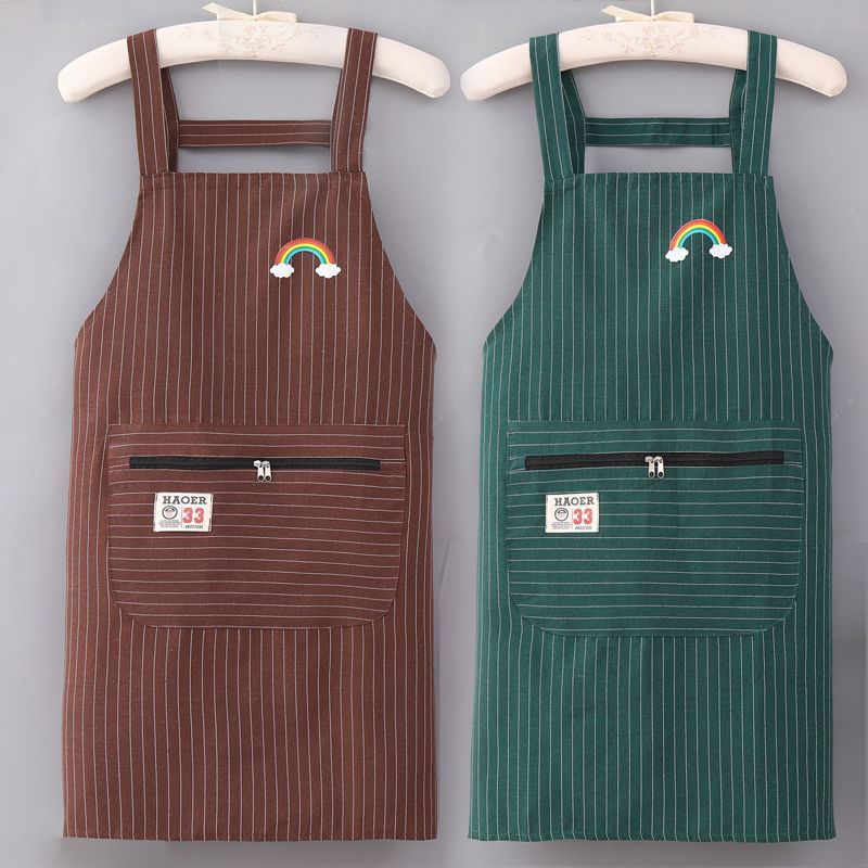 Cotton Linen Kitchen Apron Breathable Anti-Dirt Catering Workwear