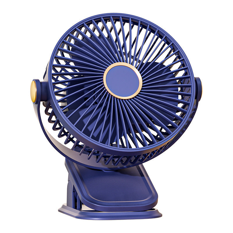 Desktop Clip-On USB Rechargeable Fan with Night Light, Silent Mini Cooling Fan for Office and Dorm