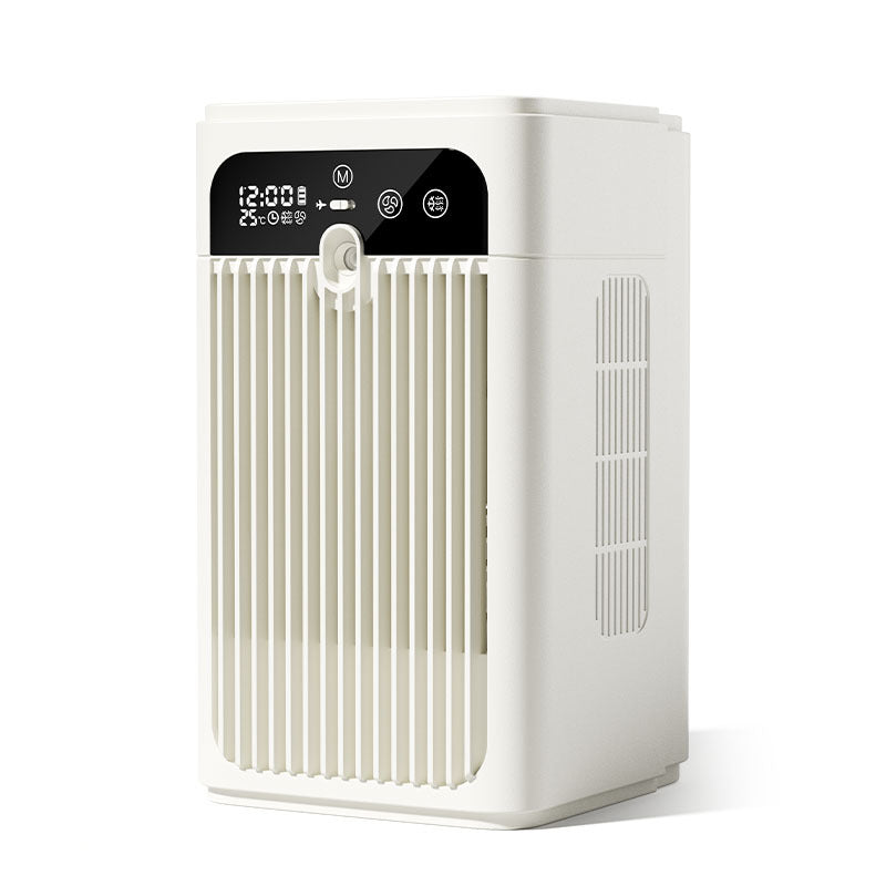Portable USB Air Cooler Fan with Mist Spray, Smart Timer and Rechargeable Battery