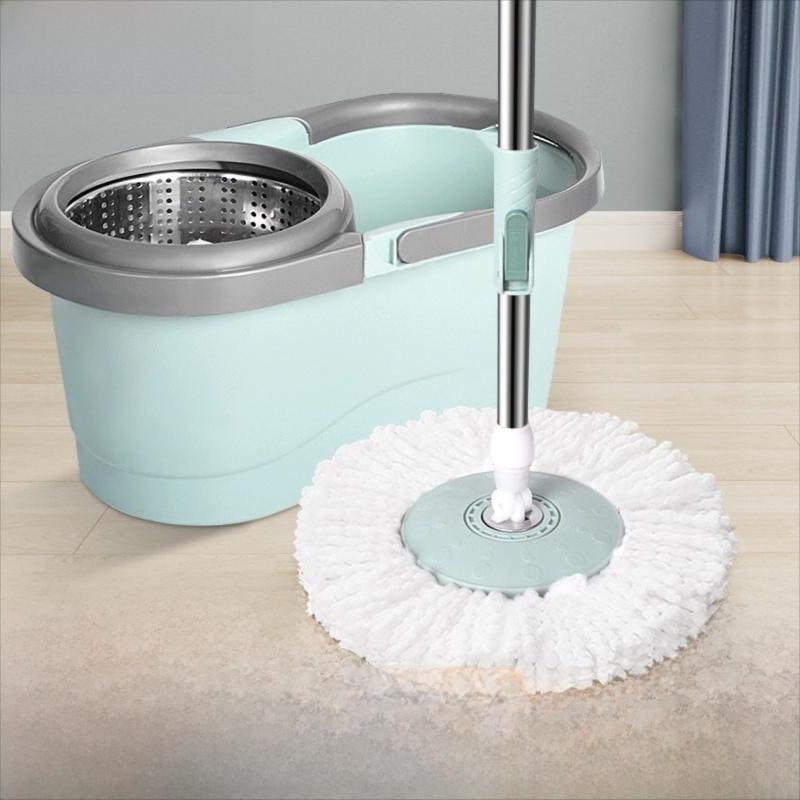 Self-Wringing Rotating Mop and Bucket Set for Home Cleaning