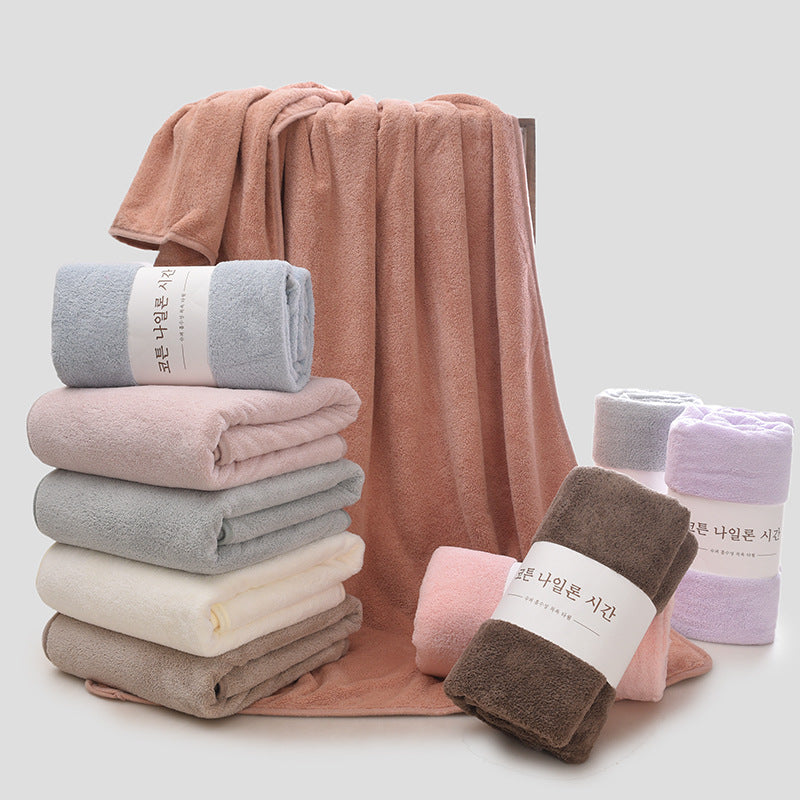 Thickened Coral Velvet Bath Towel for Adults & Baby Care