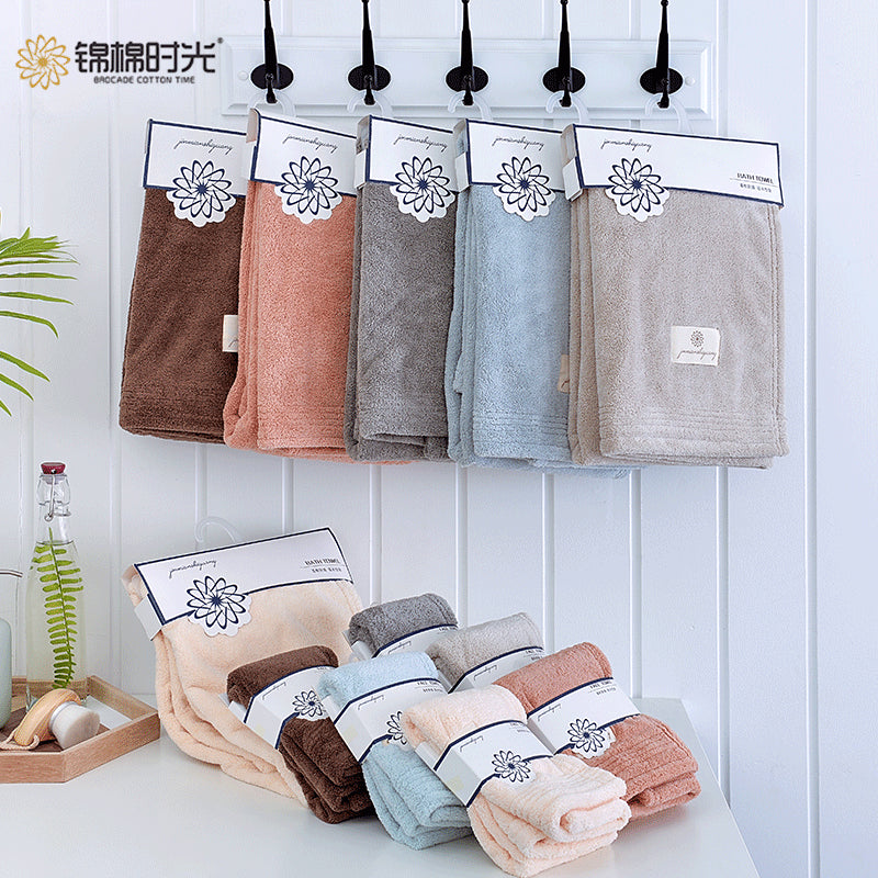 Solid Color Coral Velvet Face Towel Set for Wedding & Home Use