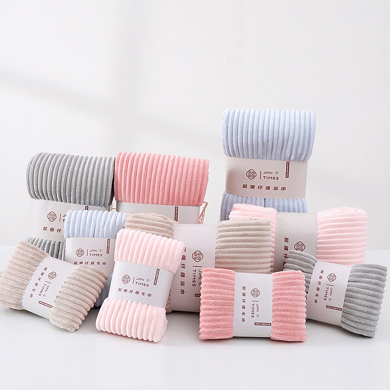 Thickened Coral Fleece Bath Towel Set Extra Large Quick Dry