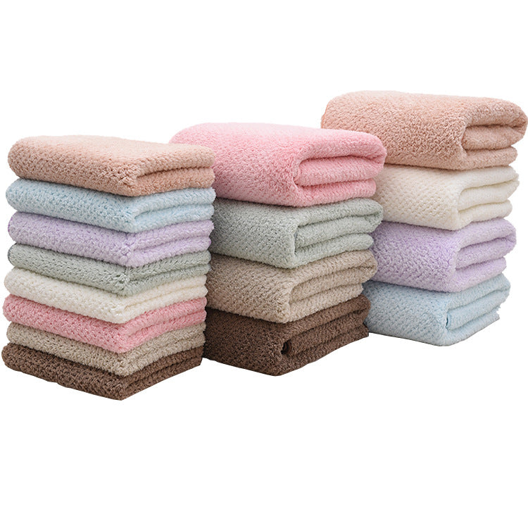 Soft Pineapple Coral Fleece Towel Set Absorbent Thick Household Use