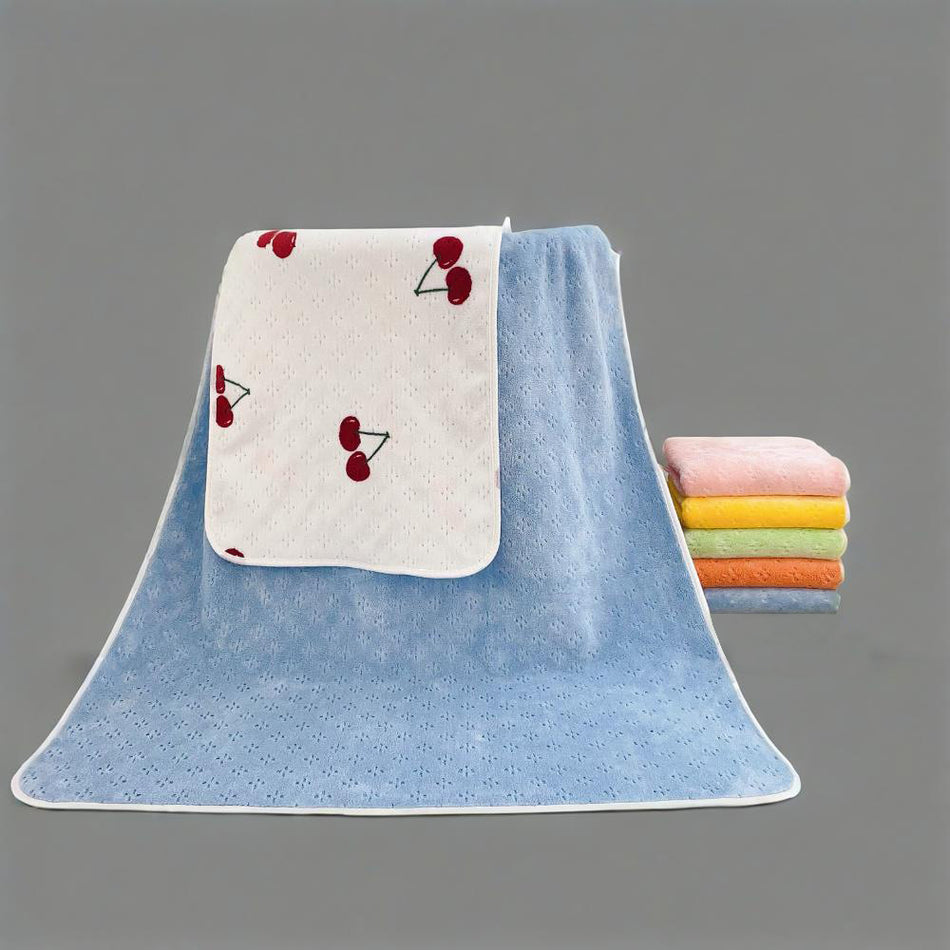 Cherry Coral Velvet Towel Soft Absorbent Face & Bath Use