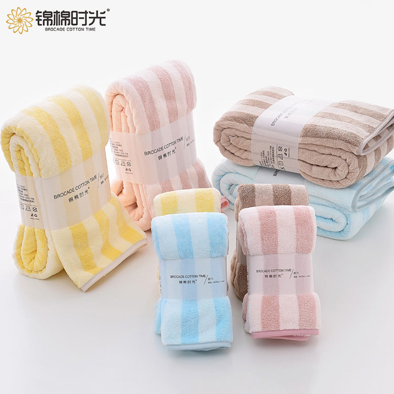 Custom Cationic Coral Fleece Towel Set Absorbent Gift Bath Towels