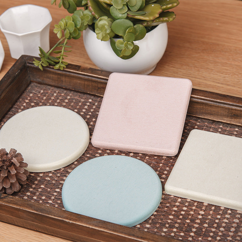 Diatomaceous Earth 10cm Absorbent Coaster Set Round Square Blank 6Pc