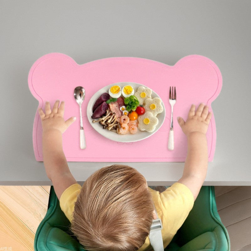 Bear Silicone Placemat Kids Heat-Resistant Non-Slip Dining Mat