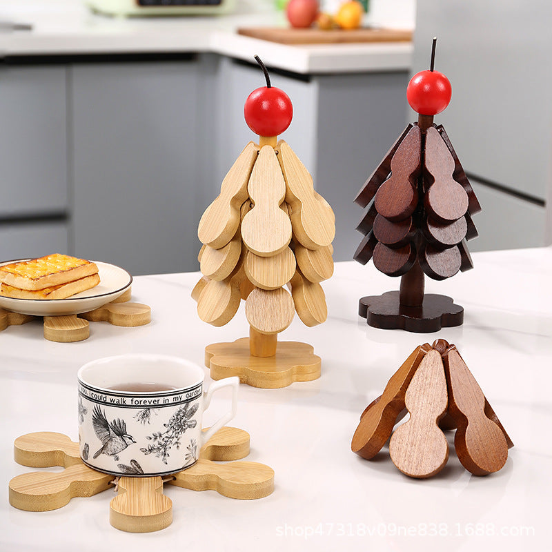 Tree & Christmas Gourd-Shaped Heat Insulation Mat Decorative Table Pad