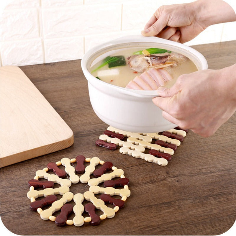 Premium Bamboo Heat-Resistant Insulation Mat for Tableware 6Pc
