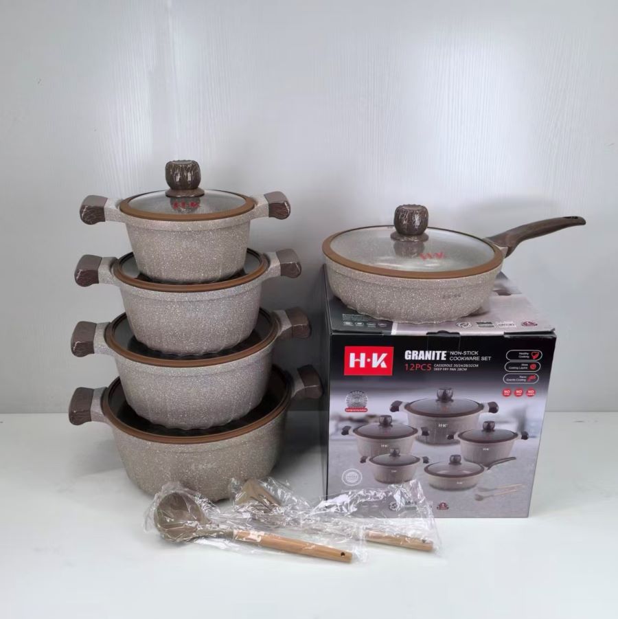 5 Pc Granite Non-Stick Kitchen Cookware Set Pot and Pan Set