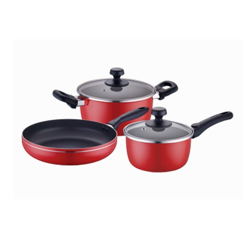 3-Piece Cookware Set Frying Pan Soup Pot Milk