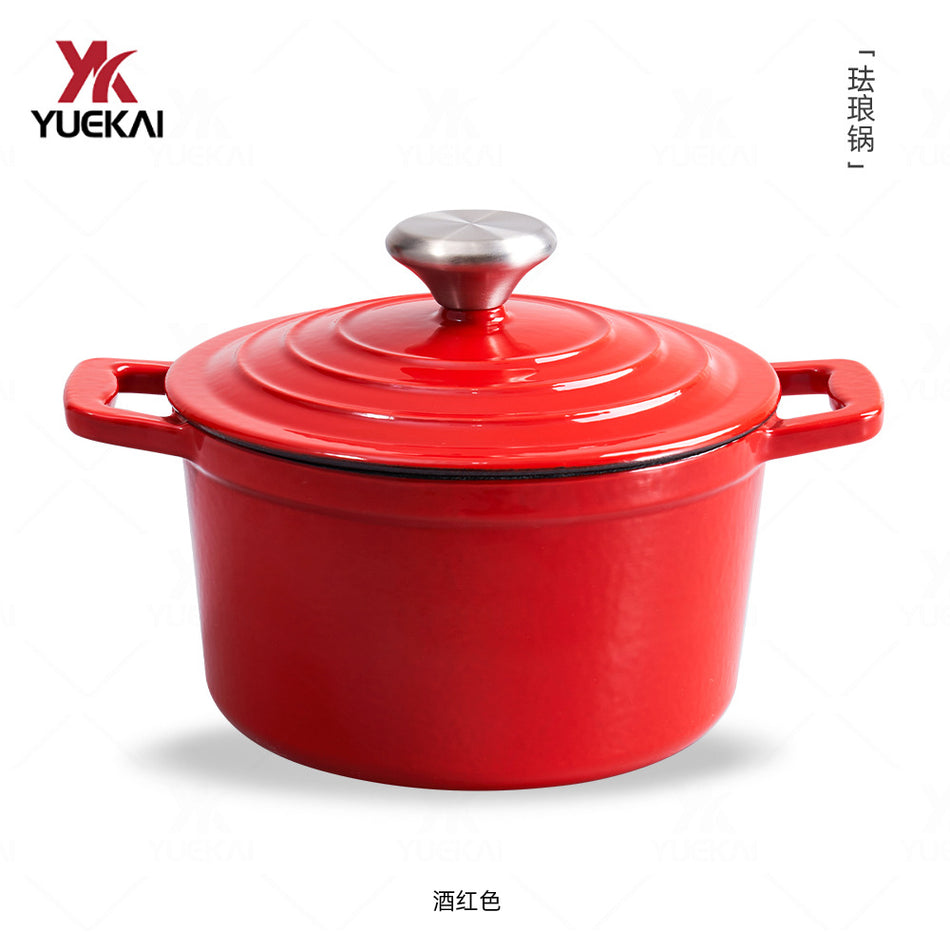 Yuekai Enamel Cast Iron Non-Stick Stew Pot