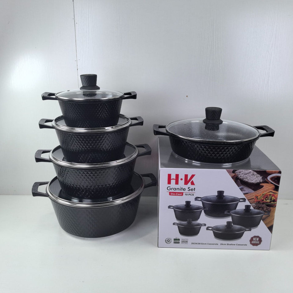 Small Diamond 5 Piece Marble Non Stick Cookware Set