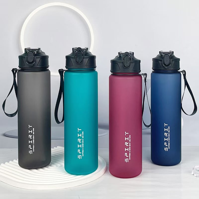 Premium Cross-Border 750ml Gradient Frosted Sports Space Cup with Straw