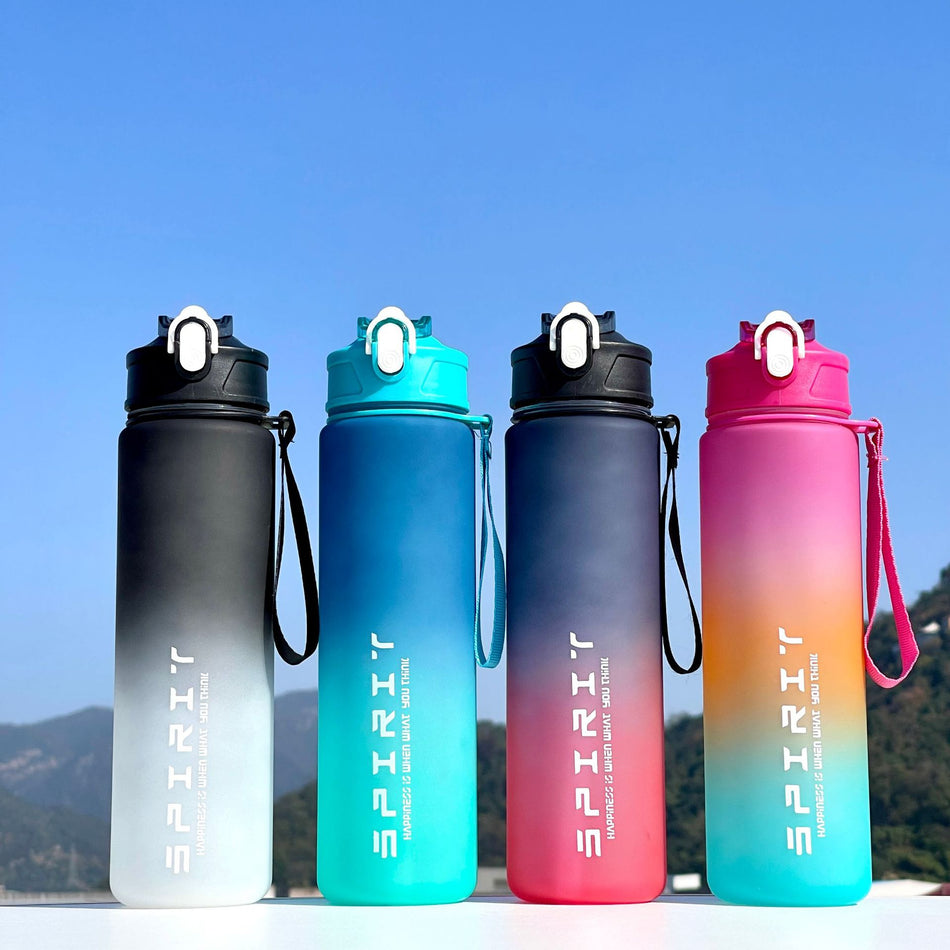 Premium Cross-Border 800ml Gradient Frosted Sports Space Cup with Straw