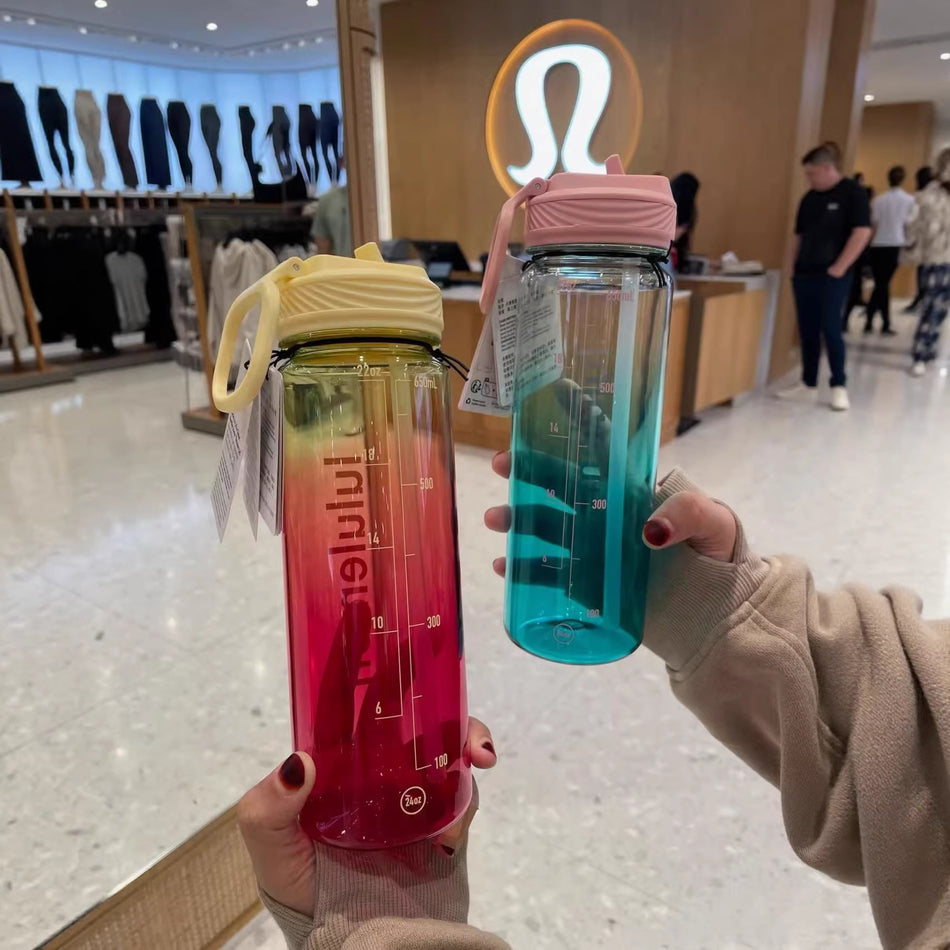 Premium Lululemon Back to Life Style Transparent Straw Sports Water Bottle