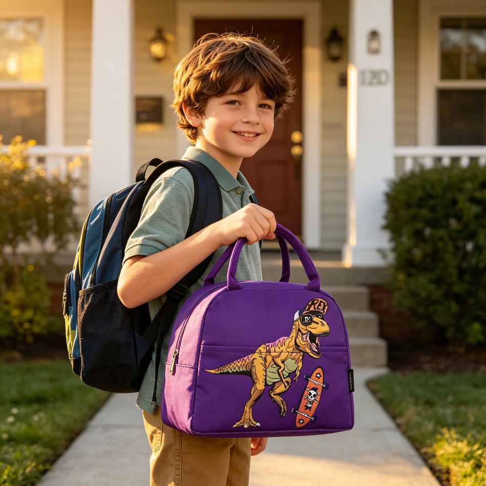 Premium Kids Insulated Soft Lunch Box & Children's Cartoon Oxford Cloth Bag