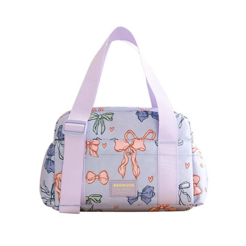 Premium Large-Capacity Bow Insulated Lunch Bag & Satchel Meal Tote for Office Workers