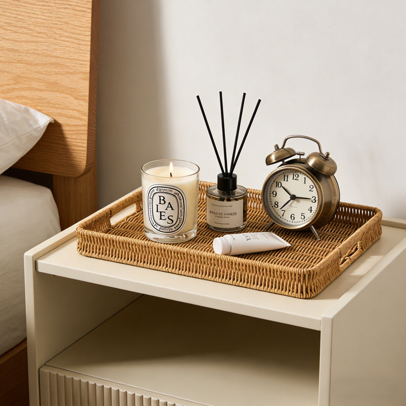 Square Imitation Rattan Plastic Fruit and Snack Storage Basket